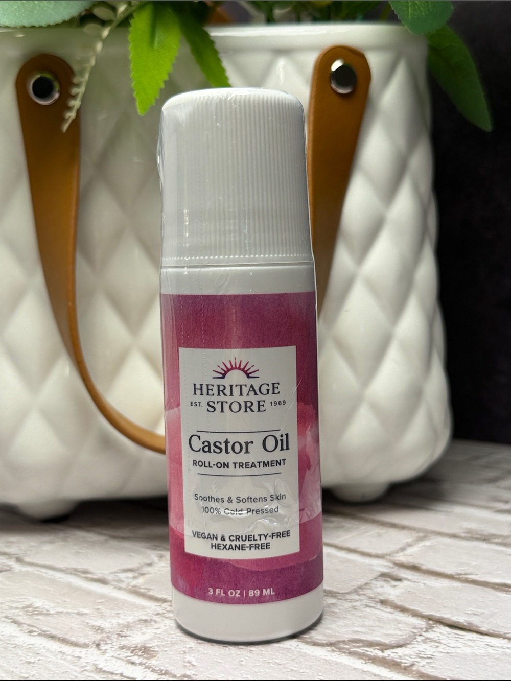 Heritage Castor Oil Roll-On - White & Pink Label